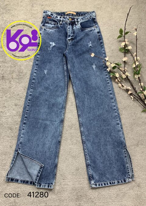 شلواربگ بغل چاکدار آبی برفی قد 105