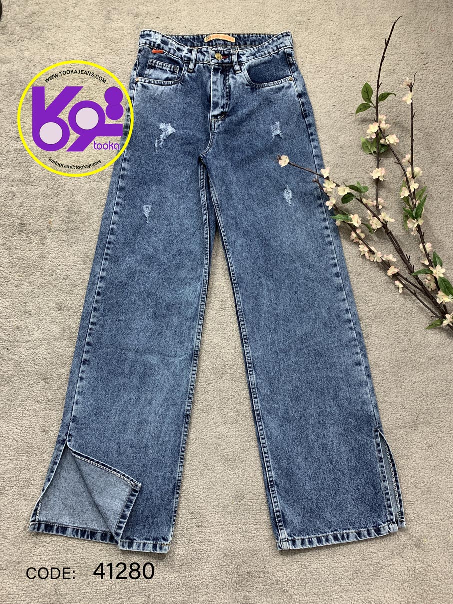 41280S-2.jpg شلواربگ بغل چاکدار آبی برفی قد 105