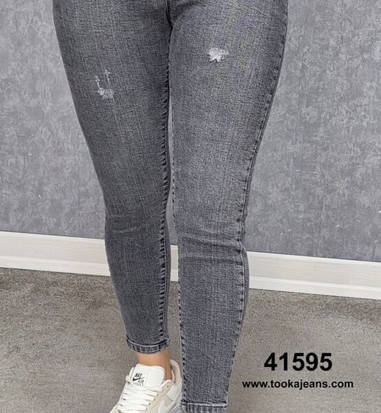 شلوار جین اسکینی جذب طوسی دودی 41595
