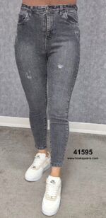 شلوار جین اسکینی جذب طوسی دودی- 41595
