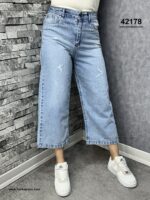 شلوار وایدلگ آبی روشن-42178 - تصویر 2