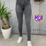 شلوار جین زنانه جذب طوسی تیره-41507